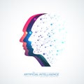 Artificial intelligence concept. Machine Learning. Digital Brain. Neural Networks and Learning Processing Big Data. Data Royalty Free Stock Photo