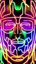 Artificial intelligence concept in neo colours illustration AI Generated