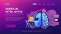 Artificial intelligence concept vector landing page.