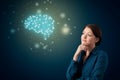 Artificial intelligence concept with young woman scientist Royalty Free Stock Photo