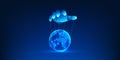 Artificial Intelligence Controlling the World Concept, Robot Hand Manipulating Earth Like Puppet, AI World Domination, Future Royalty Free Stock Photo