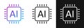Artificial intelligence cpu icon in flat style. Microchip for AI generation vector illustration on isolated background. Prompt Royalty Free Stock Photo