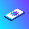 Artificial intelligence CPU on smartphone concept design, Ai next technology. Vector illustration