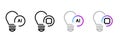 artificial intelligence creative idea and innovation icon lightbulb and processor chip smart thinking deep learning brain power Royalty Free Stock Photo
