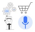 Artificial Intelligence in CRM, E-Commerce, and Voice Recognition Technologies Royalty Free Stock Photo