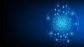 Artificial intelligence cybernetic circuit brain inside, high technology to create artificial intelligence AI concept,