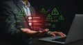 Artificial Intelligence Cybersecurity System Anomaly Detection with System Warnings and Alerts Displayed Concept Representing Royalty Free Stock Photo