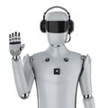 Artificial intelligence cyborg or robot with headset Royalty Free Stock Photo