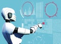 Artificial intelligence, cyborgs. Robot. Hud, Head-up display, science fiction. Sci-fi. Computer and programming Royalty Free Stock Photo