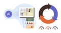 Artificial Intelligence Data Analysis with Infographic Charts and Circular Workflow Diagram Royalty Free Stock Photo