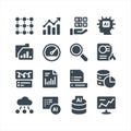 Artificial Intelligence and Data Analytics Icons Set for Business and Technology Royalty Free Stock Photo