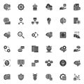 Artificial Intelligence and Data Analytics vector icons set Royalty Free Stock Photo