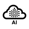 artificial intelligence data cloud symbol icon isolated Royalty Free Stock Photo