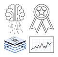 Artificial Intelligence, Data Layers, Analytics, and Achievement Concept Royalty Free Stock Photo