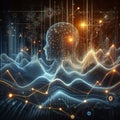 Artificial intelligence data pathways. Blockchain field interactions. Network connection streams Royalty Free Stock Photo