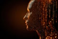 Artificial Intelligence and Data Processing in Digital Human Head Royalty Free Stock Photo