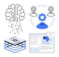 Artificial Intelligence, Data Processing, and Workflow Automation in Business Analytics Royalty Free Stock Photo