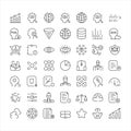 Artificial Intelligence, Data Science and Analytics Outline Icon Set Royalty Free Stock Photo