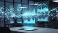 Artificial Intelligence Data Visualization on Tablet Royalty Free Stock Photo