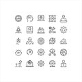 Artificial Intelligence Development and Automation Outline Icon Set Royalty Free Stock Photo