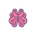 Artificial Intelligence Digital Brain colored icon - vector creative sign