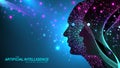Artificial intelligence with Digital Brain, Neural Networks and Learning Processing Big Data, Machine Learning concept Royalty Free Stock Photo