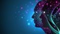 Artificial intelligence with Digital Brain, Neural Networks and Learning Processing Big Data, Machine Learning concept Royalty Free Stock Photo