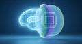 Artificial Intelligence: Digital brain processing and deep learning technology for professionals and scientific research. Royalty Free Stock Photo