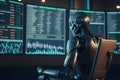 Robot trading on candlestick chart using AI
