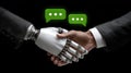 Artificial intelligence entity: cyber link, machine insight, neural exchange, futuristic logic, cloud function, chatbot Royalty Free Stock Photo