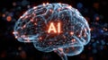 Artificial intelligence entity: cyber link, machine insight, neural exchange, futuristic logic, cloud function, chatbot Royalty Free Stock Photo