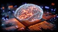 Artificial intelligence entity: cyber link, machine insight, neural exchange, futuristic logic, cloud function, chatbot Royalty Free Stock Photo