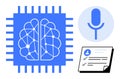 Artificial Intelligence Featuring Neural Network, Voice Technology, and Data Analysis Concepts Royalty Free Stock Photo