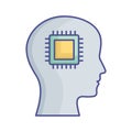Artificial intelligence  Flat inside vector icon which can easily modify or edit Royalty Free Stock Photo