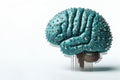 Artificial intelligence in the form of a brain with chips and microcircuits. Space for text. Royalty Free Stock Photo