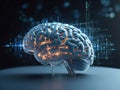 Artificial intelligence in the form of a brain. Digital technologies. Neural networks. Neural chip. The concept of