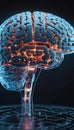 Artificial intelligence in the form of a brain. Digital technologies. Neural networks. Neural chip. The concept of