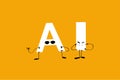 Artificial intelligence, a funny humanized acronym with faces. Royalty Free Stock Photo