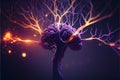 Artificial Intelligence Futuristic Neurolink Connectors created with Generative Ai