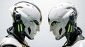 Artificial intelligence, futuristic digital technology humanoid robot face Royalty Free Stock Photo