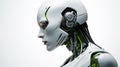 Artificial intelligence, futuristic digital technology humanoid robot face Royalty Free Stock Photo