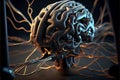 Artificial Intelligence Futuristic Neurolink Connectors created with Generative Ai