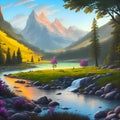 beautiful and painterly image of the topography landscape nature of the world.