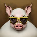 image of a couple different species of animals wearing spectacles. Royalty Free Stock Photo
