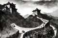 image scene depicting of the great wall of China in different environments. Royalty Free Stock Photo