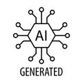 Artificial intelligence generated icon vector AI sign for graphic design, logo, website, social media, mobile app, UI illustration