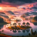 image of fairy landscape at Lake Tuyen Lam, Da Lai in the lower world.