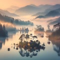 image of fairy landscape at Lake Tuyen Lam, Da Lai in the lower world.