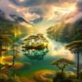 image of fairy landscape at Lake Tuyen Lam, Da Lai in the lower world.