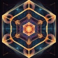 image of geometric metatron cube pattern artwork. Royalty Free Stock Photo